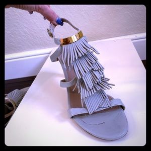 Chloe Fringe Sandals Grey